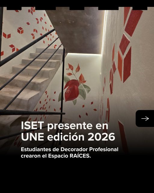 ¡ISET formó parte de UNE Espacio Abierto! 🌿
En esta 3ra edición, bajo el lema “Ciudad Natural”, el evento de arquitectura, diseño e interiorismo más importante de la región reunió las propuestas más innovadoras en el edificio Benrow Acros.

Nuestra carrera de Decorador Profesional asumió el enorme desafío de intervenir la escalera y los pasillos de los primeros tres niveles. Detrás de cada detalle que se vio reflejado en la muestra, hubo un intenso trabajo en equipo de producción, planificación y montaje liderado por nuestros docentes y estudiantes, quienes pusieron a prueba sus conocimientos y pasión para transformar cada rincón.

Agradecemos a los patricinadores: 
🔸 BELLONI Carteles
🔸 BORÉ ILUMINACIÓN
🔸 COLORSHOP
🔸 NEA ELÉCTRICA
🔸 SINTEPLAST Pinturas

Te compartimos un resumen de todo el proceso de preparación y montaje de este gran proyecto. ✨

#ISET #DecoradorProfesional #UNEEspacioAbierto #CiudadNatural #ComunidadISET